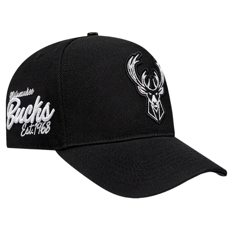 men8217s milwaukee bucks pro standard black paint the city pinch front snapback hat