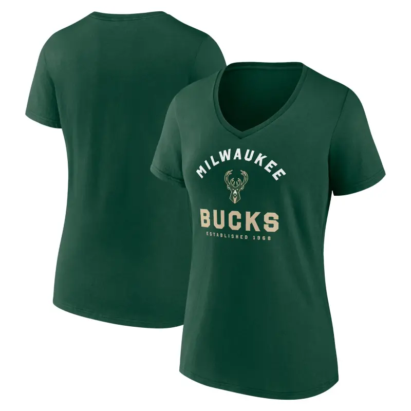 women8217s milwaukee bucks hunter green unrivaled v-neck t-shirt