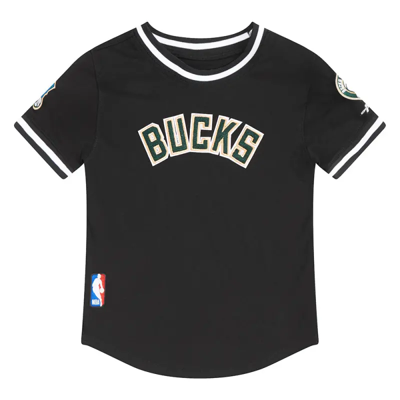 nba milwaukee bucks classic toddler boys short sleeve striped rib tee black