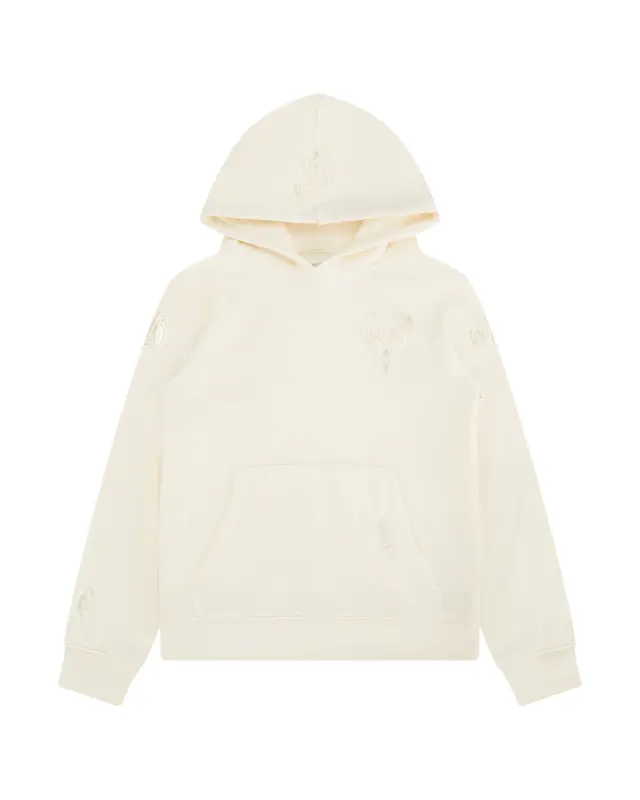 nba milwaukee bucks neutral big boys fleece pullover hoodie eggshell