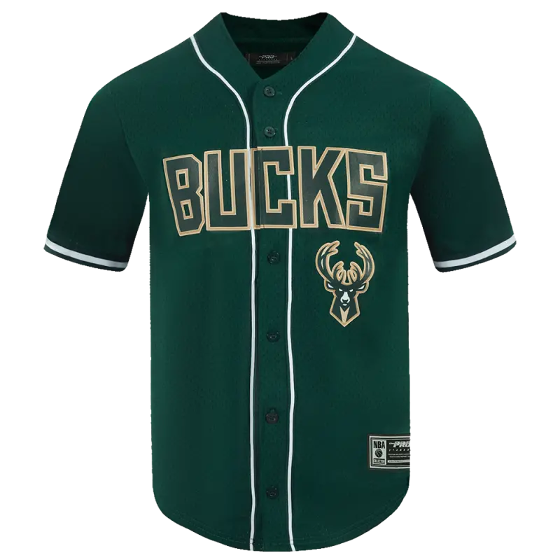 nba milwaukee bucks classic mens mesh button down jersey forest green