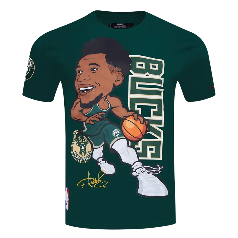 nba milwaukee bucks giannis antetokounmpo 34 drive single jersey tee forest green