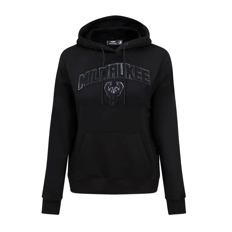 nba milwaukee bucks triple black womens pullover hoodie triple black